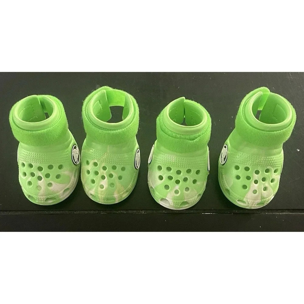 Limited Edition Crocs Dog Boots Lime Green Used‎ No Box. Beach Crocs For Pets